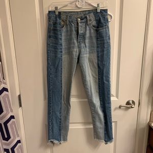 Two-Tone American Eagle Vintage High Rise Jeans